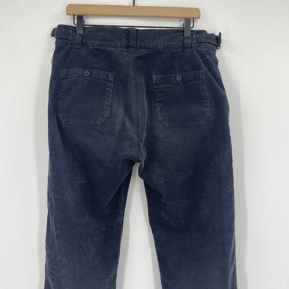 Bottega Veneta Mens Size 50 Corduroy Dark Gray Navy Button Fly Pants Straight